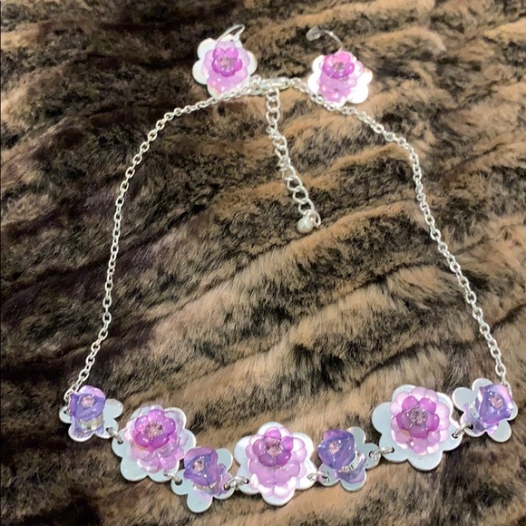 PRETTY & Charming-lavender-necklace/earrings #A369 - Picture 3 of 4